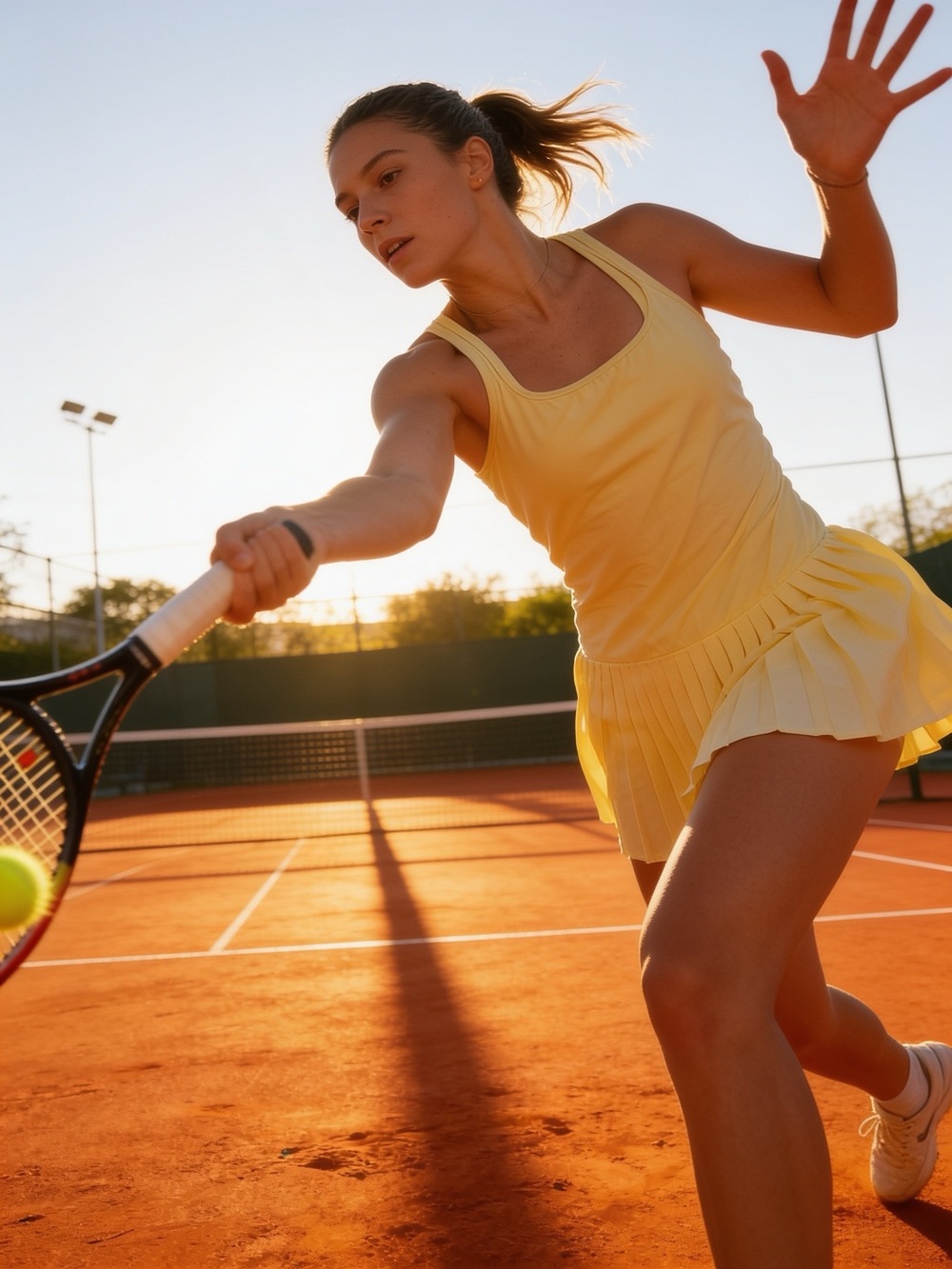 Altar'd State Yellow Pleated Tennis Dress